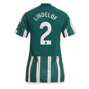 Lacne Ženy Futbalové dres Manchester United Victor Lindelof #2 2023-24 Krátky Rukáv - Preč
